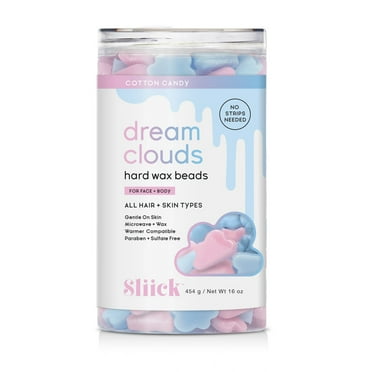 Sliick Dream Clouds Hard Hair Removal Wax Beads Kit for At Home Face and Body Hair Removal, 16 oz