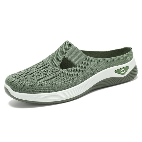 Sliippers for Women, Women Shoes, Orthopedic Walking Shoes for Women,2026 New Orthowalkway Womens Shoes,Woven Orthopedic Breathable Walking Sneaker Non-Slip Arch Support Slip On Shoes, Green 8