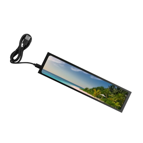 Slim 11.26inch Long LCD Monitor Featuring 170 Wide Viewing Angled Two Channel Stereos And Plugs And Play USB Connectivitys