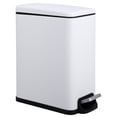 thumbnail image 1 of Slim 2.6 Gallon Kitchen Step Trash Can, Soft Close Lid Stainless Steel Garbage Bin with Inner Bucket, Space Saving for Home Office Bathroom Narrow Spaces - White, 1 of 8