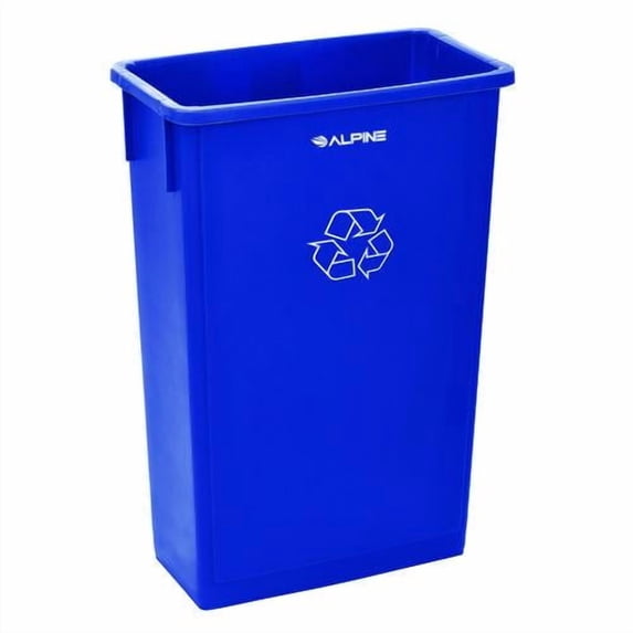 Slim 23 Gallon Recycling Bin, Plastic, Blue | Bundle of 5