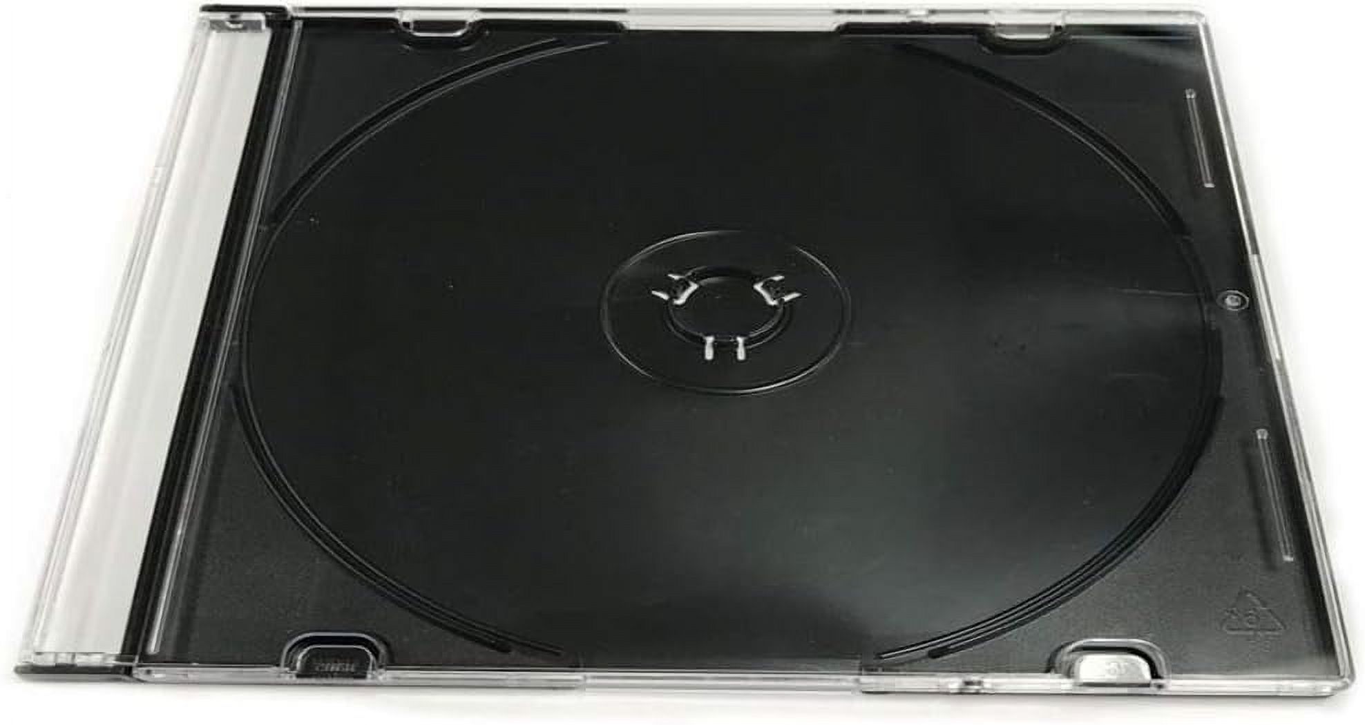 Slim 5.2Mm Jewel Case Thin Clear Single Disc Storage W/BuiltIn Black