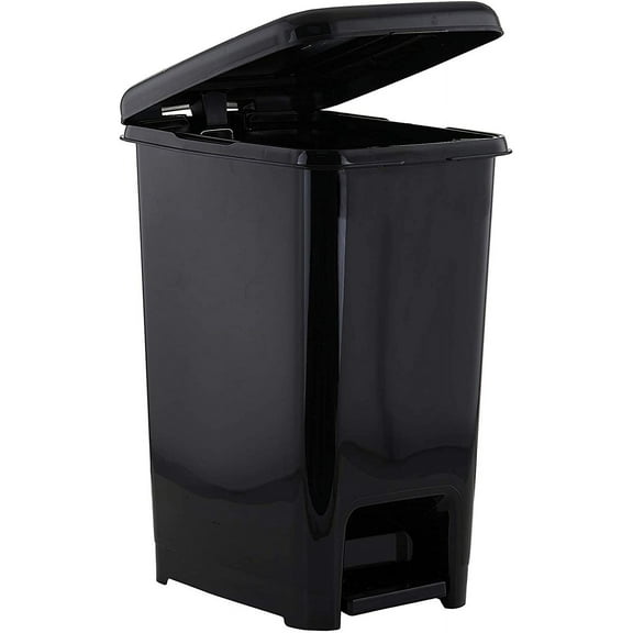 Superior 26 qt Slim Step Trash Can Black