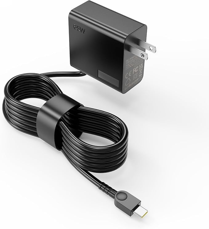 Pre-Owned Slim 65W USB Type C AC Charger for Lenovo Thinkpad Yoga Chromebook IdeaPad Laptop Power Supply Adapter Cord