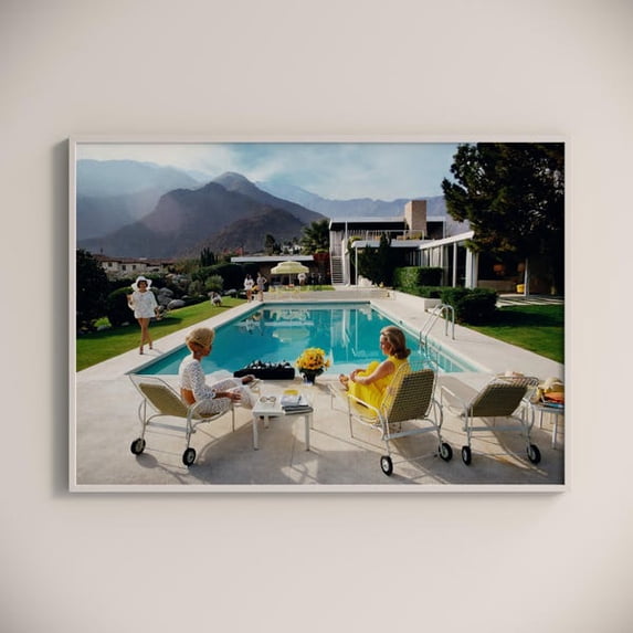 Slim Aarons poolside gossip Print Poster, Vintage Photography Print, Unframed Paper Poster 24x36in