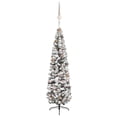 thumbnail image 1 of Slim Artificial Pre-lit Christmas Tree with Ball Set Green 94.5", 1 of 12