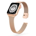thumbnail image 1 of Slim Band for Apple Watch 10 42mm 46mm Bracelet 9 8 7 41/45MM 6 SE 4 40/44MM Ultra 49MM Milanese Strap for iwatch 5 3 38/42MM (A Rose PInk,Series 10 42mm), 1 of 7