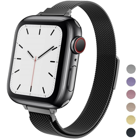 Slim Band for Apple Watch Bands 40mm 41mm 38mm 45mm 44mm 42mm for Women, Slim Stainless Steel Wristband with Magnetic Clasp Replacement Band for Apple Watch Series 7 45 mm Series 6 SE 5 4 3 2