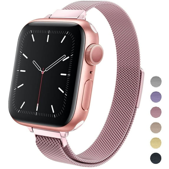 Slim Band for Apple Watch Bands 40mm 41mm 38mm 45mm 44mm 42mm for Women, Slim Stainless Steel Wristband with Magnetic Clasp Replacement Band for Apple Watch Series 7 45 mm Series 6 SE 5 4 3 2