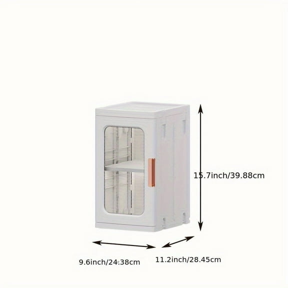 Slim Bathroom Storage Cabinet With Doors And Shelves, 4-Tiers Plastic Narrow Storage Organizer Collapsible Skinny Storage Cabinet For Small Spaces, Kitchen, Pantry, Living Room, Bedroom, White