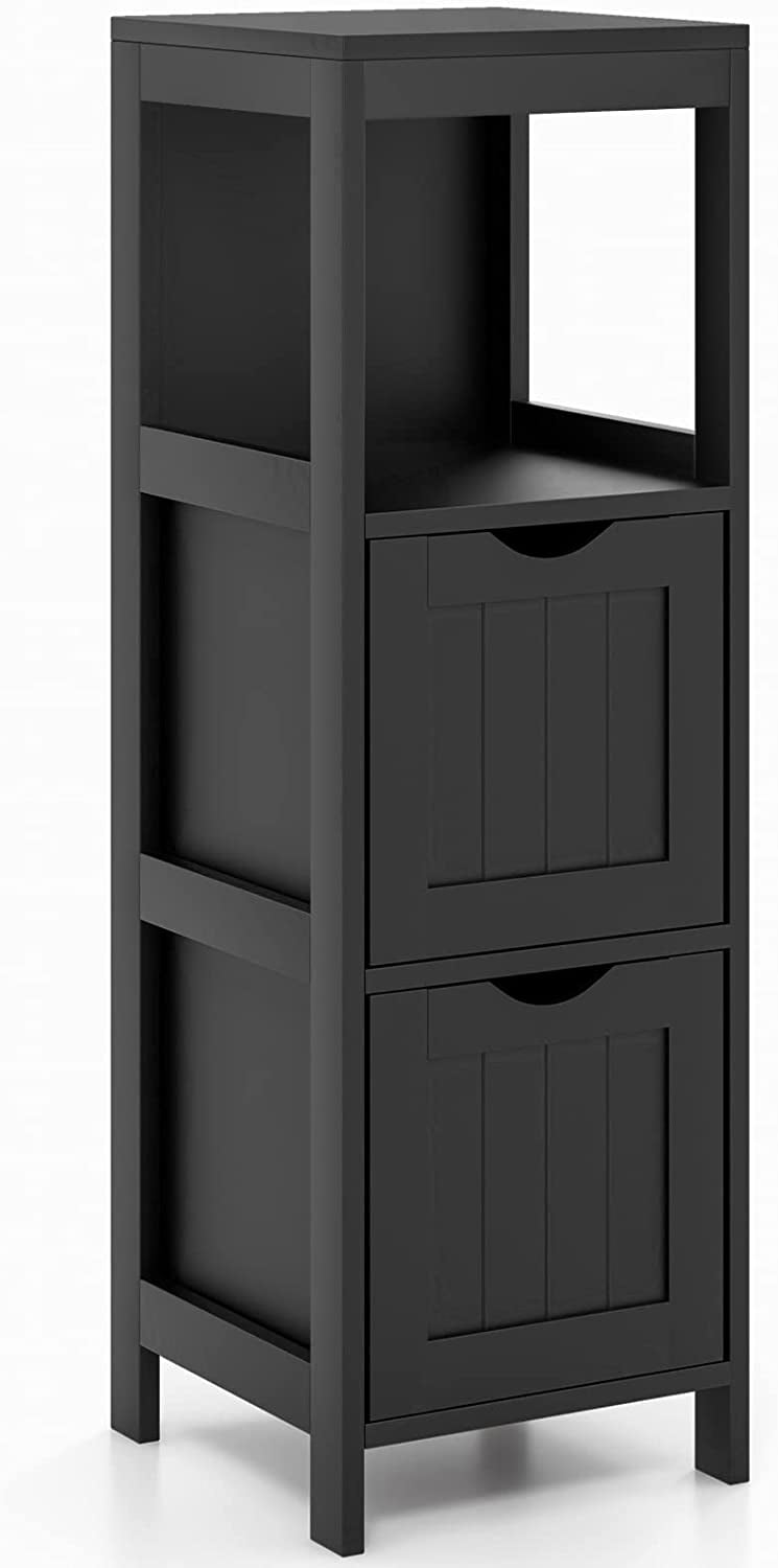 Slim Bathroom Storage Freestanding Storage W/ 2
