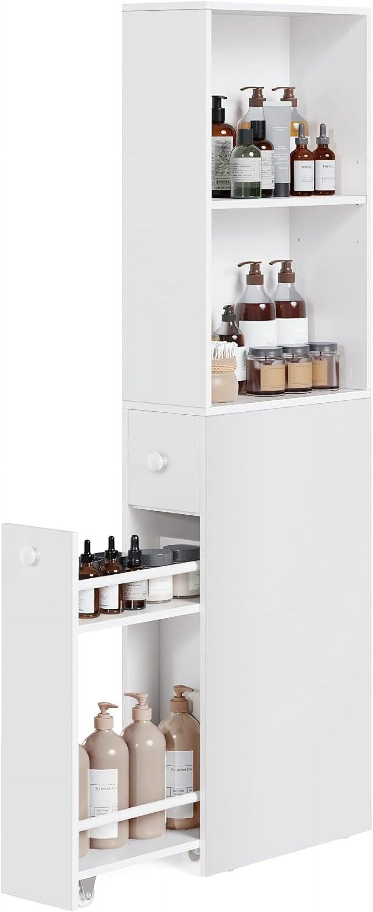 Slim Bathroom Storage Cabinet Narrow Bathroom Cabinet Freestanding ...