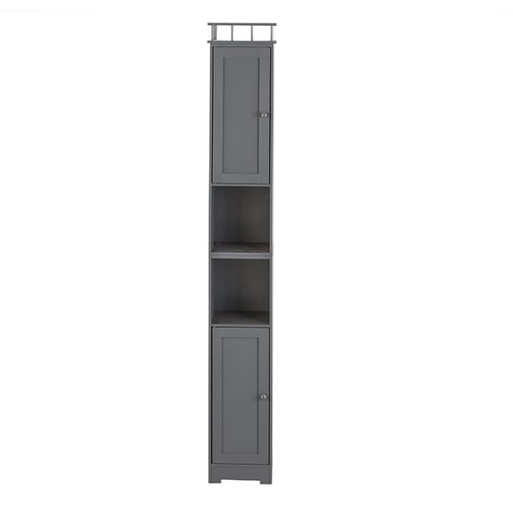 Slim Storage Bathroom Cabinets - Gray
