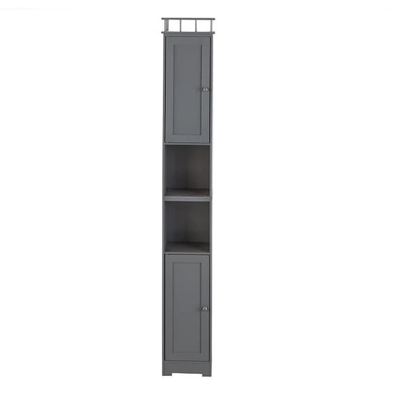 Slim Storage Bathroom Cabinets - Gray