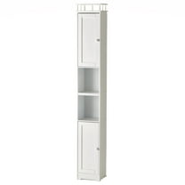 Slim Bathroom Storage Cabinet - Space Saving Organizer - White
