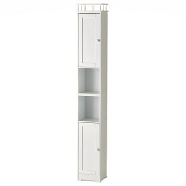 Slim Bathroom Storage Cabinet - Space Saving Organizer - White