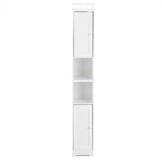 Slim Bathroom Storage Cabinet - Space Saving Organizer - White