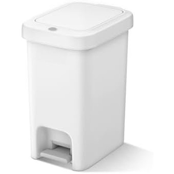 Slim Bathroom Trash Can with Lid - 1.9 Gallon -Way Opening (Step Pedal & Press Top) Small Trash Can for Narrow Spaces, Rust-Proof Wastebasket Small Garbage Can for Bathroom, Bedroom, Office