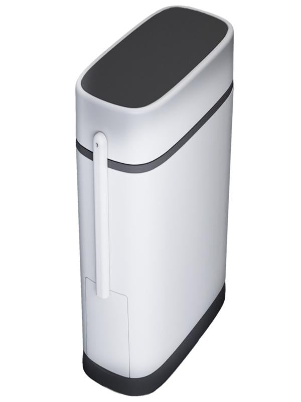 Slim Bathroom Can with Lid & Integrated Toilet Brush Set, Odor-Sealing Garbage Can with Paper Holder, Space-Saving for RV & Small Bathrooms