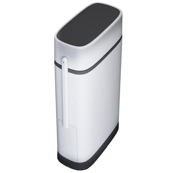 Slim Bathroom Can with Lid & Integrated Toilet Brush Set, Odor-Sealing Garbage Can with Paper Holder, Space-Saving for RV & Small Bathrooms