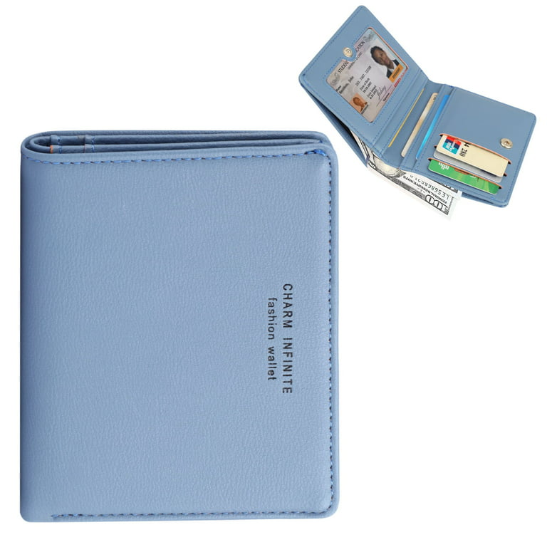 Women's Genuine Leather Credit Card Holder RFID Secure Spacious Cute Zipper  Card Wallet Small Purse with ID Window