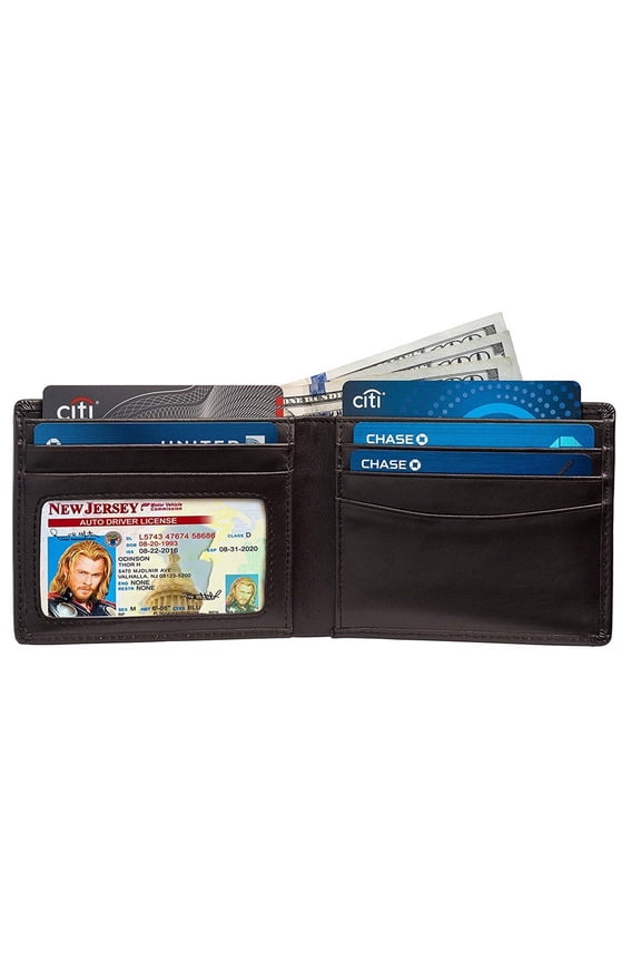 Slim Bifold RFID Bloking Wallet For Men Genuine Leather Packed In Stylish Gift Box