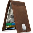 thumbnail image 1 of Slim Leather Wallet for Men – RFID Blocking Minimalist Front Pocket Wallet with Money Clip – Genuine Leather Bifold Card Holder – Gift-Ready, 1 of 6