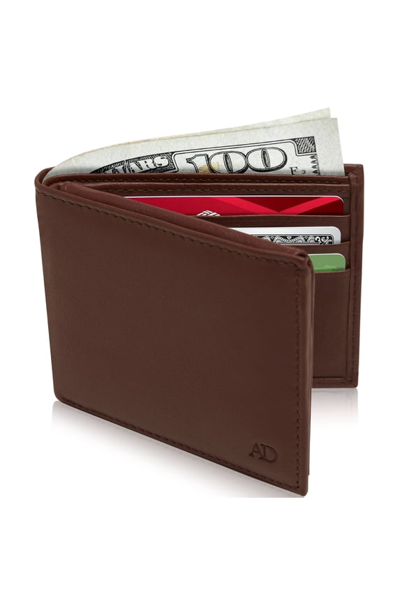 Slim Bifold Wallets For Men RFID - Front Pocket Leather Small Mens Wallet With ID Window Gifts For Men