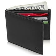 Slim Bifold Wallets for Men RFID - Front Pocket Leather Small Mens Wallet with ID Window Gifts for Men