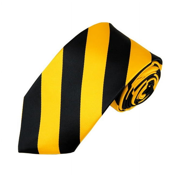 Slim Black and Gold College Stripe Woven Tie