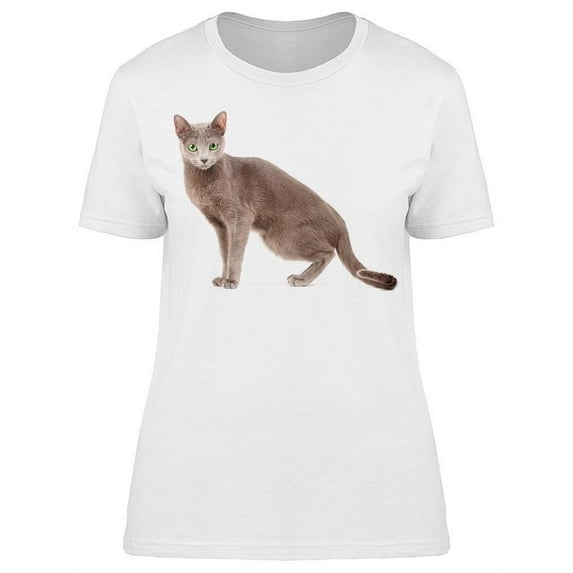Slim Blue Russian Cat T-Shirt Women -Image by Shutterstock, Female Small