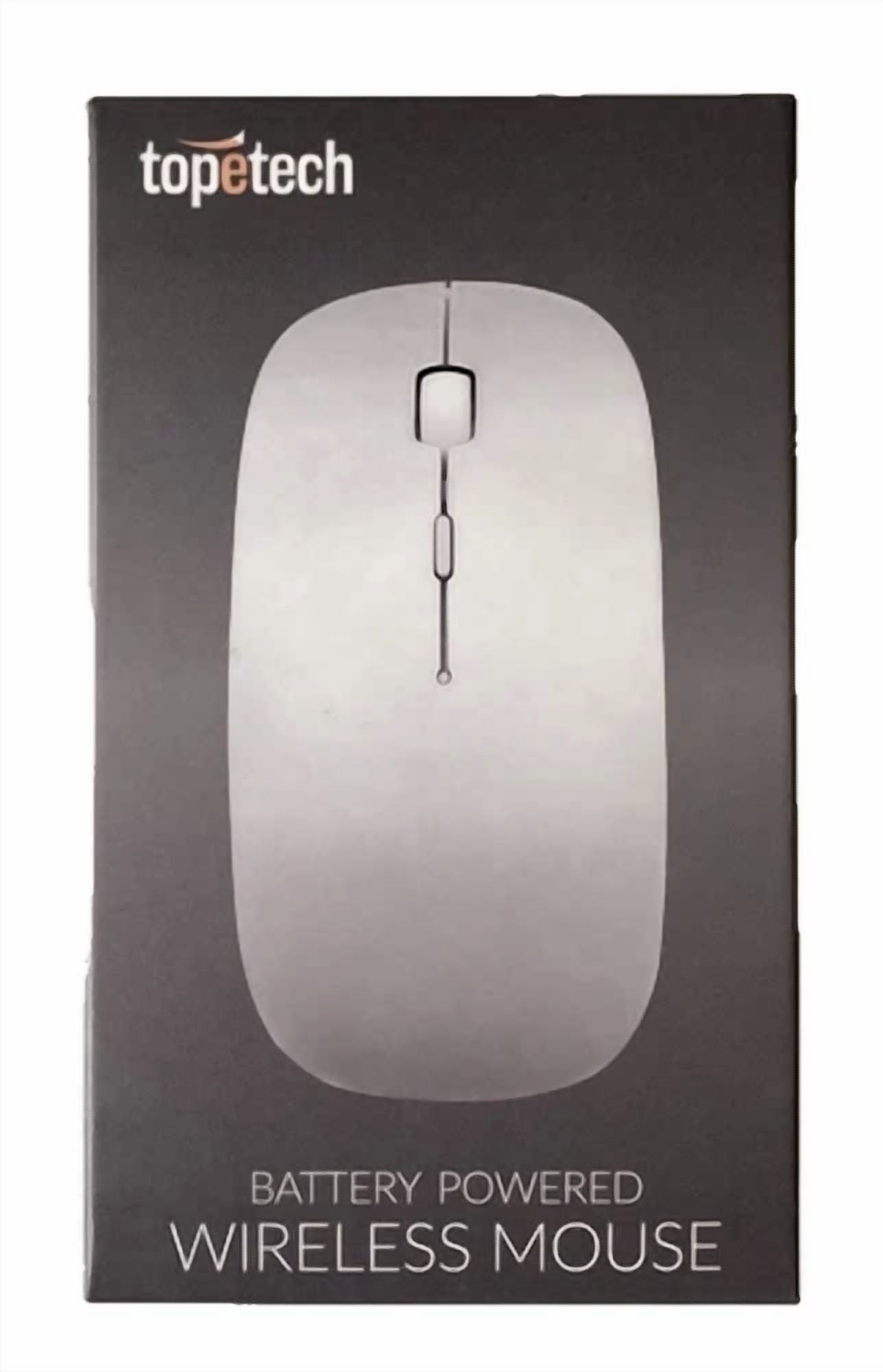 Slim Bluetooth Wireless Mouse, Silver - Topetech