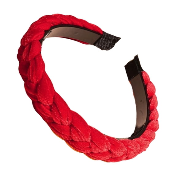 Slim Braided Hairband for Women, Velvet Non- Hair Accessories with Delicate Knit Design for Home, Leisure, Parties, Daily Wear