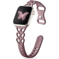 thumbnail image 1 of Slim Braided Silicone Band: for Apple Watch Bands Women 40mm 41mm 42mm 38mm 44mm 45mm 46mm 49mm - Cute Heart Lace Breathable Thin Sport Strap for iWatch SE Ultra Series 11 10 9 8 7 6 5 4 3 2 1, 1 of 6