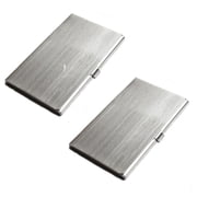 Slim Business Card Case, Metal Business Card Holders, Pocket Metal Case, Wallet Business Card Holders, Minimalist Design Case, Stainless Steel Business Card Holders for Men & Women,Silver 2PCS