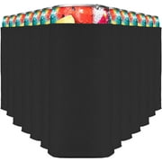 Slim Can Cooler Sleeves (30-Pack) - Soft Insulated Koolies for White Claw & Slim Beer - HTV Blanks - Tall Can Coolies (Black)