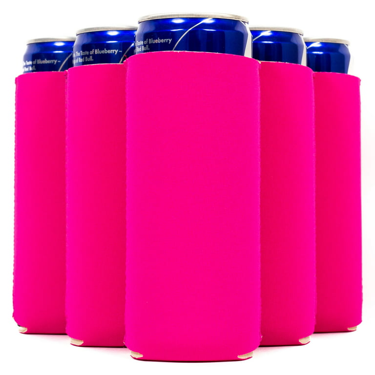 Collapsible 12 oz Slim Can Cooler Sleeves Blank Fabric Scuba Foam