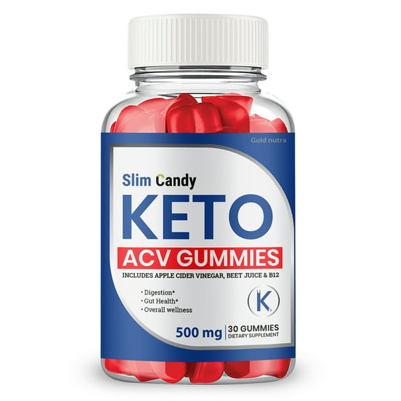 Slim Candy Keto ACV Gummies Supplement, Powerful Formula, Maximum Strength (1 Pack)