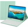 thumbnail image 1 of Slim Candy Round Key Bluetooth Keyboard Cover with S Pen Slot for Samsung Tab S7+ S7 FE S8+ S9+ S9 FE+ S10+,Mint Green, 1 of 7