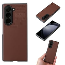 Slim Carbon Fiber Case for Samsung Galaxy Z Fold 7, Aramid Fiber Thin for Samsung Galaxy Z Fold 7 Cover Supports Wireless Charging for Men and Women, Brown