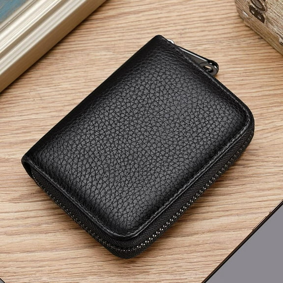 Slim Card Case Zipper Card Holder Wallet Credit Large Capacity Card Holder