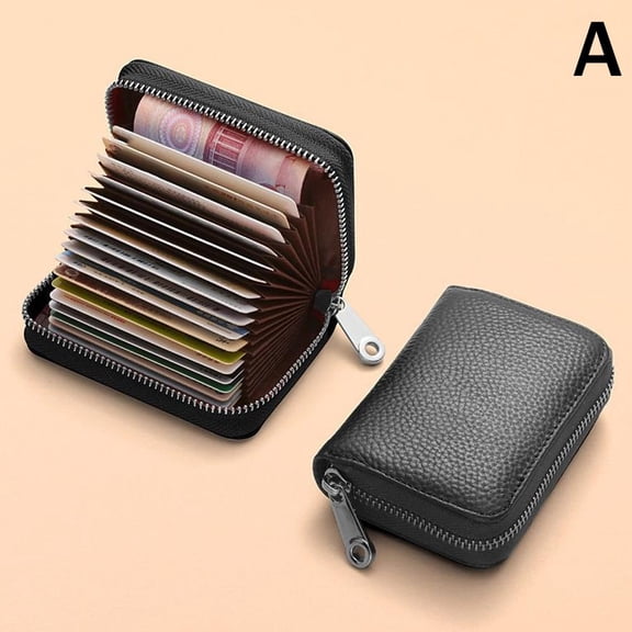 Slim Card Case Zipper Card Holder Wallet Credit Large Capacity R9G7 Card