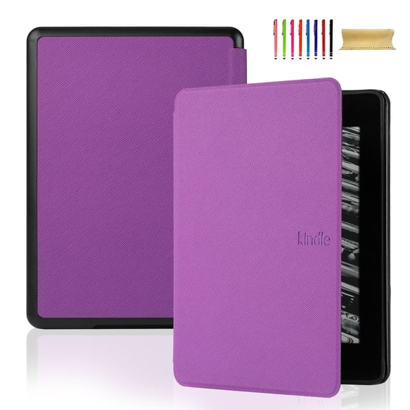 Slim Case for 6" Amazon All-New Kindle 11th Generation 2024/2022 Release, PU Leather Smart Cover Auto Sleep Wake Lightweight Anti-Scratch Protective Flip Cover for Kindle 2024/2022 11th Gen, Purple