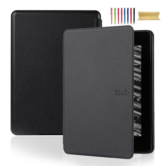 Slim Case for 6" Amazon All-New Kindle 11th Generation 2024/2022 Release, PU Leather Smart Cover Auto Sleep Wake Lightweight Anti-Scratch Protective Flip Cover for Kindle 2024/2022 11th Gen, Black