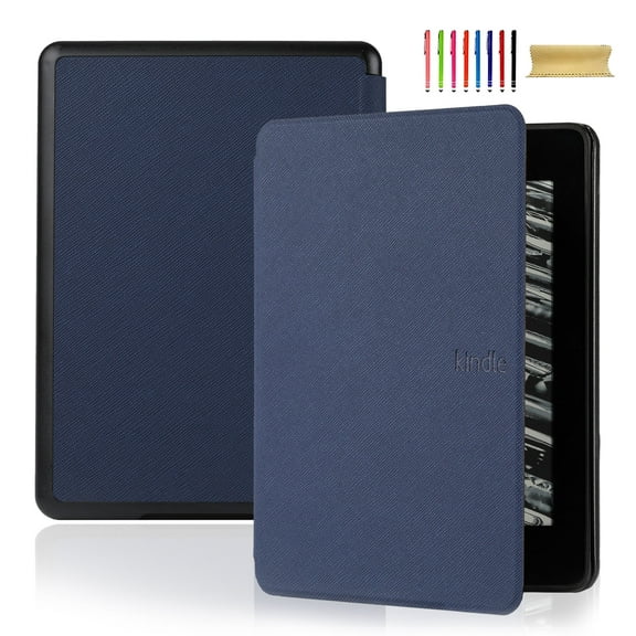 Slim Case for 6" Amazon All-New Kindle 11th Generation 2024/2022 Release, PU Leather Smart Cover Auto Sleep Wake Lightweight Anti-Scratch Protective Flip Cover for Kindle 2024/2022 11th Gen, Darkblue