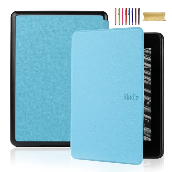 Slim Case for 6" Amazon All-New Kindle 11th Generation 2024/2022 Release, PU Leather Smart Cover Auto Sleep Wake Lightweight Anti-Scratch Protective Flip Cover for Kindle 2024/2022 11th Gen, Skyblue