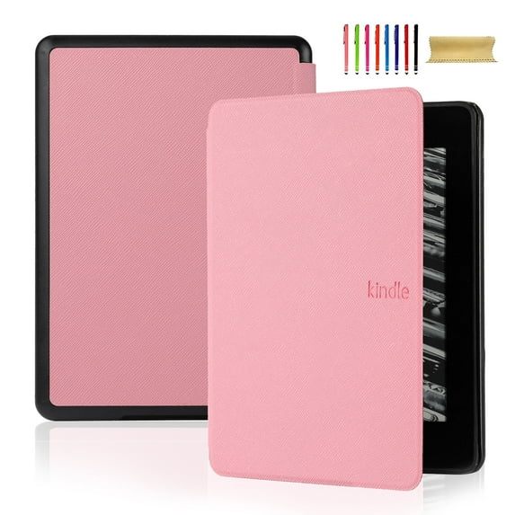 Slim Case for 6" Amazon All-New Kindle 11th Generation 2024/2022 Release, PU Leather Smart Cover Auto Sleep Wake Lightweight Anti-Scratch Protective Cover for Kindle 2024/2022 11th Gen, Lightpink