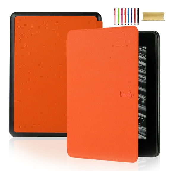 Slim Case for 6" Amazon All-New Kindle 11th Generation 2024/2022 Release, PU Leather Smart Cover Auto Sleep Wake Lightweight Anti-Scratch Protective Flip Cover for Kindle 2024/2022 11th Gen, Orange