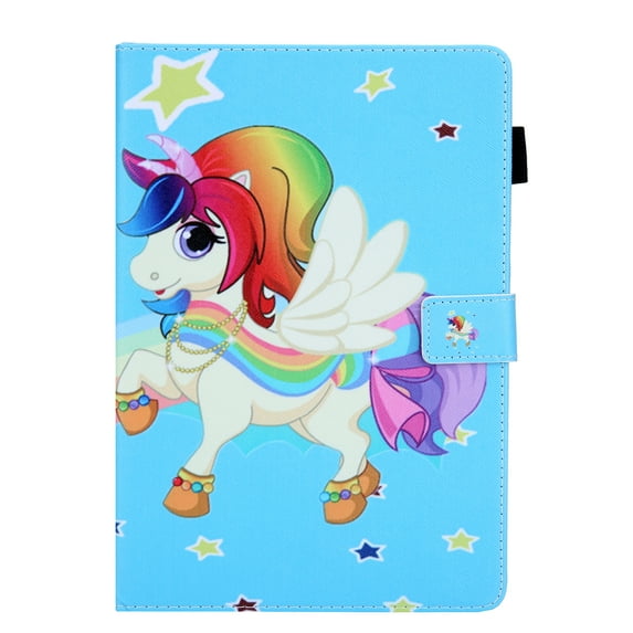 Slim Case for All-New Amazon Fire HD 8 2020/HD 8 Plus Tablet (10th Generation - 2020 Release) - Allytech Protective PU Leather Multi-Angle Stand Auto Sleep/Wake Flip Cover Case,Blue Unicorn