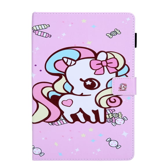 Slim Case for All-New Amazon Fire HD 8 2020/HD 8 Plus Tablet (10th Generation - 2020 Release) - Allytech Protective PU Leather Multi-Angle Stand Auto Sleep/Wake Flip Cover Case,Candy Unicorn